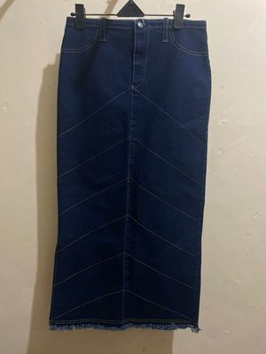 Vintage Y2K Maxi skirt Wanita blue
