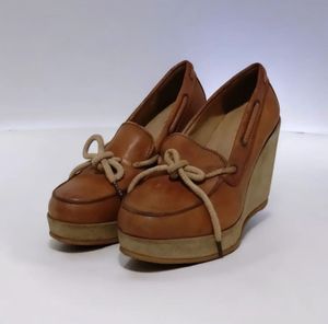 A.P.C Mocassin Leather Wedges Original