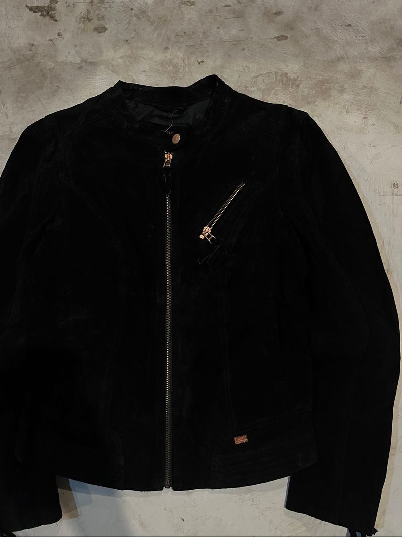 Freaky Nation Black Suede Leather Jacket, foto 3