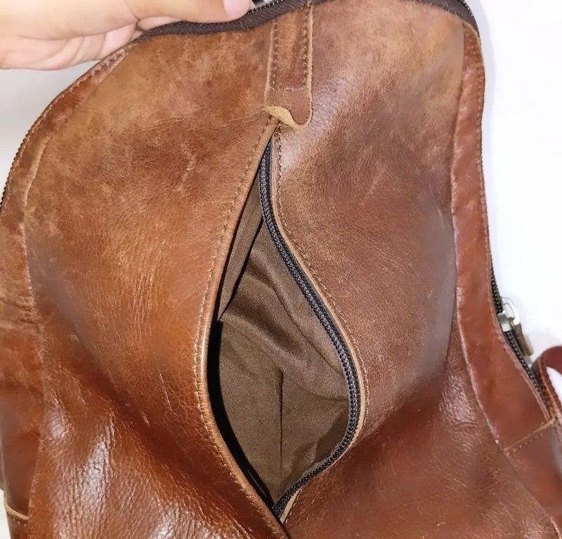 February 29 Brown Genuine Leather Unisex Backpack, foto 5