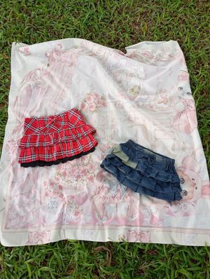 Skirt plaid, jeans umpak not Liz Lisa, mezzo piano, axes fem