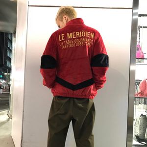 Vintage Y2K Bomber jacket Pria red black