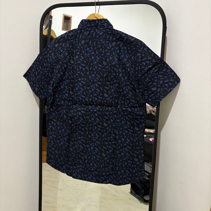 Pattern Short Sleeve Shirt Navy Black, foto 2