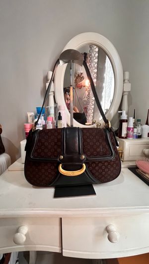 Double M Suede Shoulder Bag