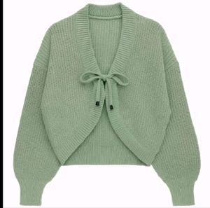 Cardigan rajut UK all size lengan panjang warna hijau mint