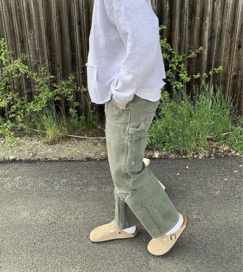 00s carpenter jean moss green loose panst, foto 2