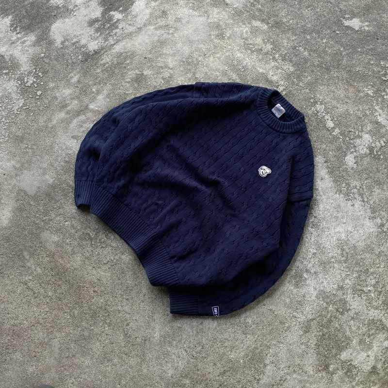 Vintage Sweater Pria navy, foto 3