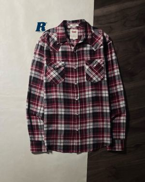Flannel Shirt Western Double Pocket LEVIS Size M fit XL 041