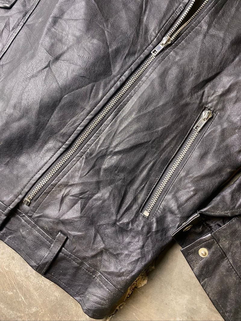 vintage ramones leather jacket biker, foto 4
