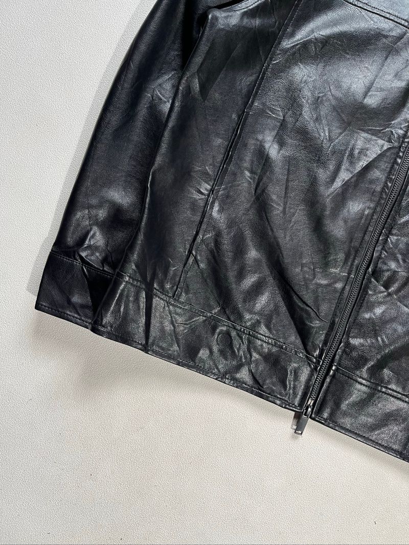 Spao Casual Blouson Leather Jacket Double Zip, foto 4