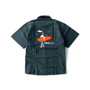 Vintage Streetwear Formal shirt Pria green