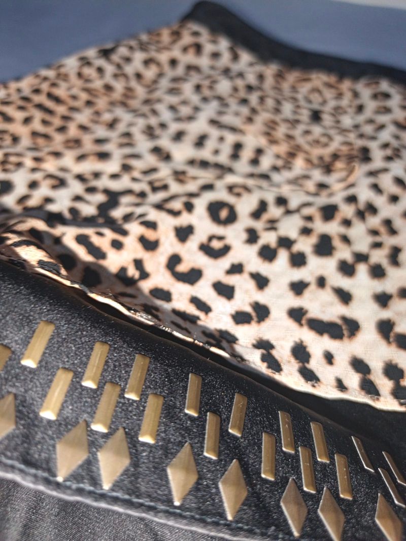 y2k mcbling 2000s beaded layered leopard mini skirt, foto 4