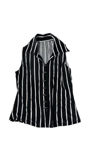 monochrome stripe blouse
