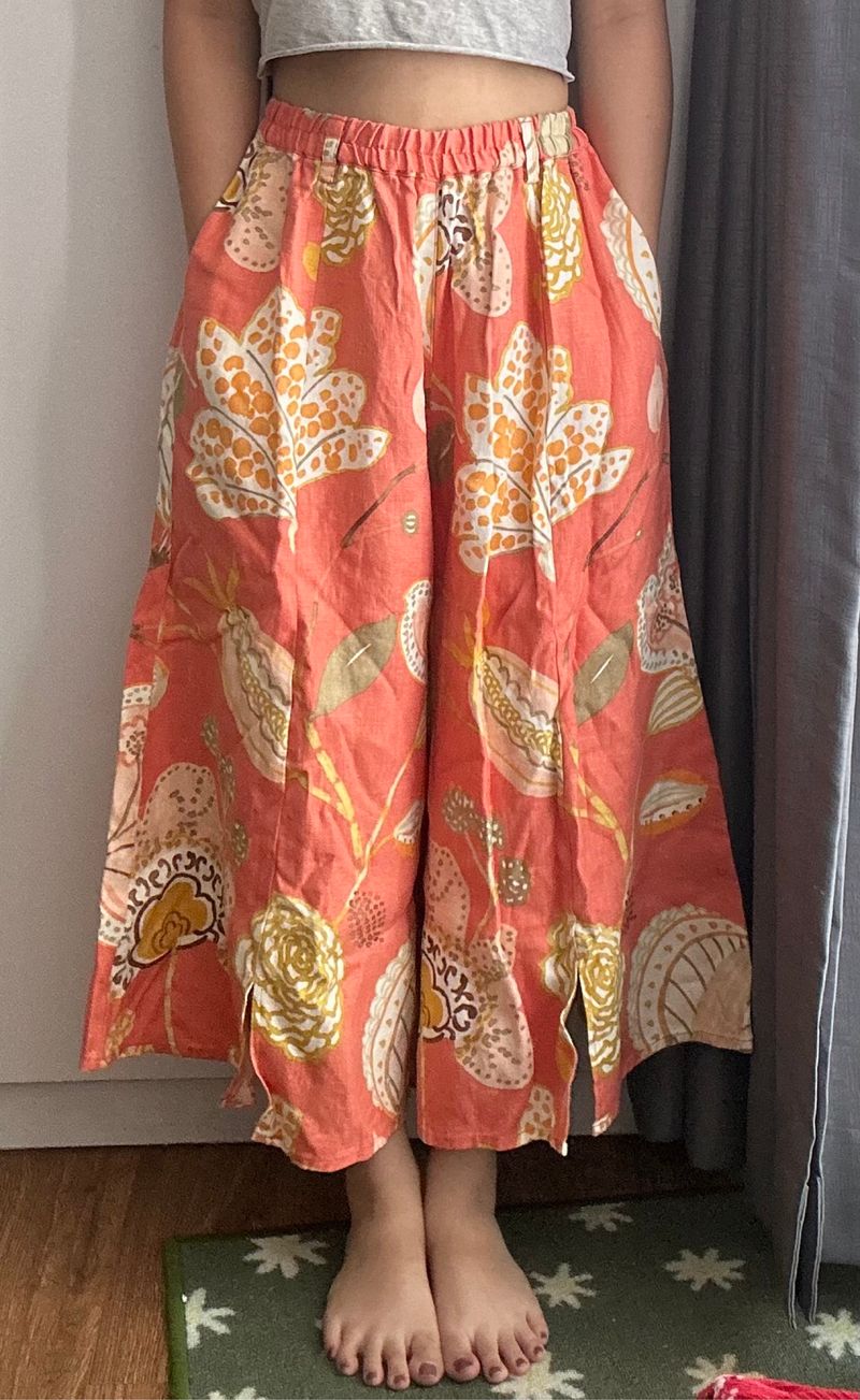 Celana kulot batik linen preloved, foto 2