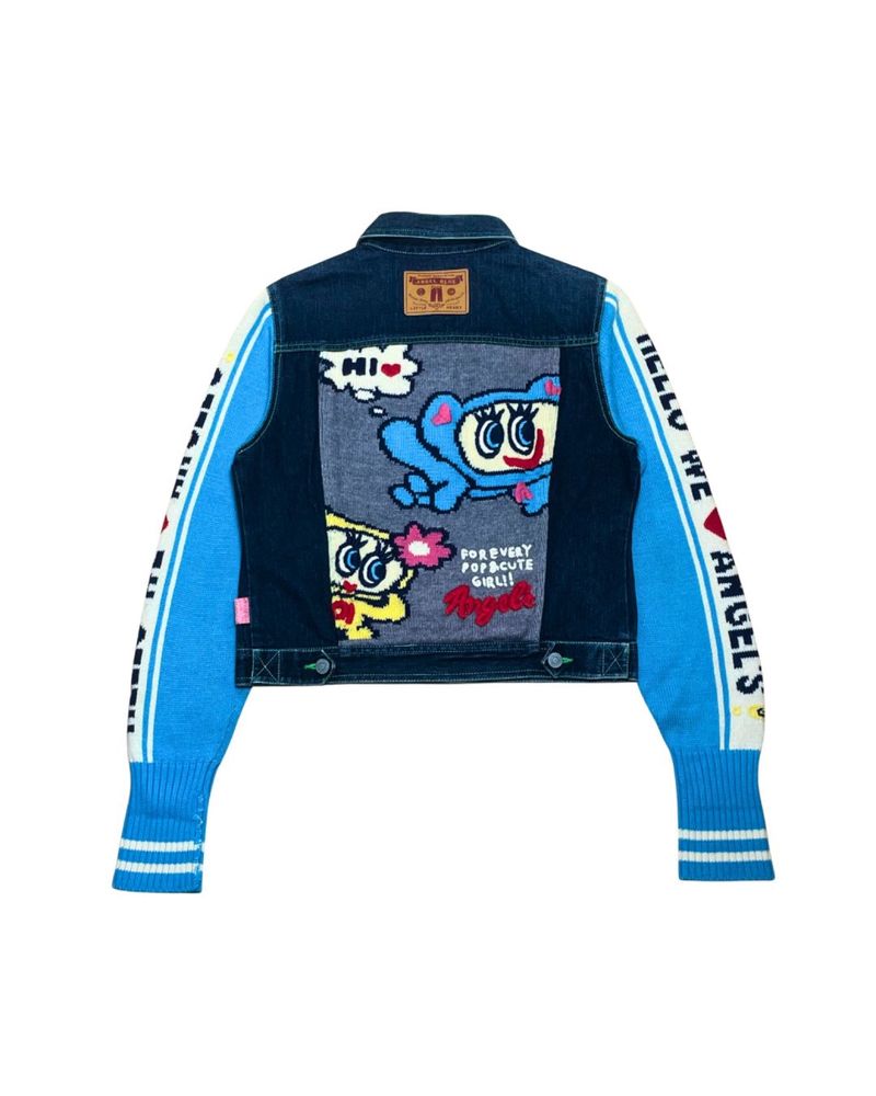 Angel Blue Denim Knit Sleeve Jacket, foto 3