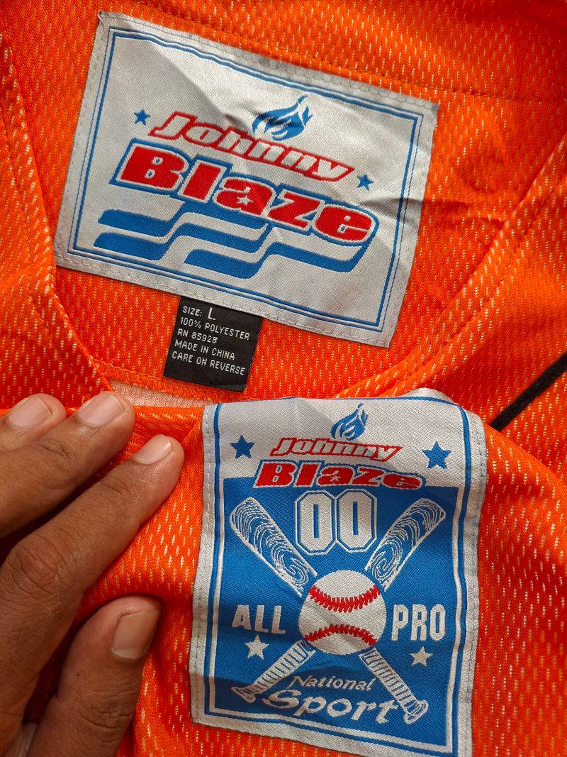 JERSEY BASEBALL JOHNNY BLAZE ORIGINAL 100%, foto 3
