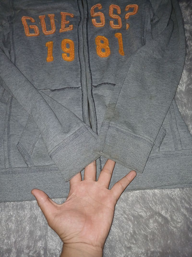Guess Biker Casual Hoody Pria gray, foto 4