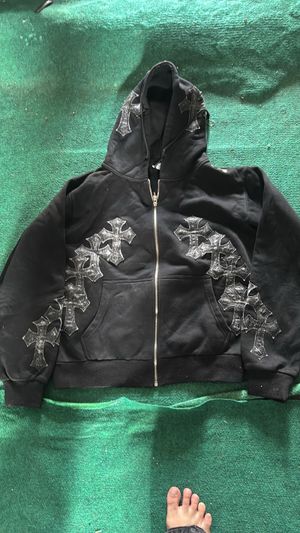 hoodie zipper chrome heart