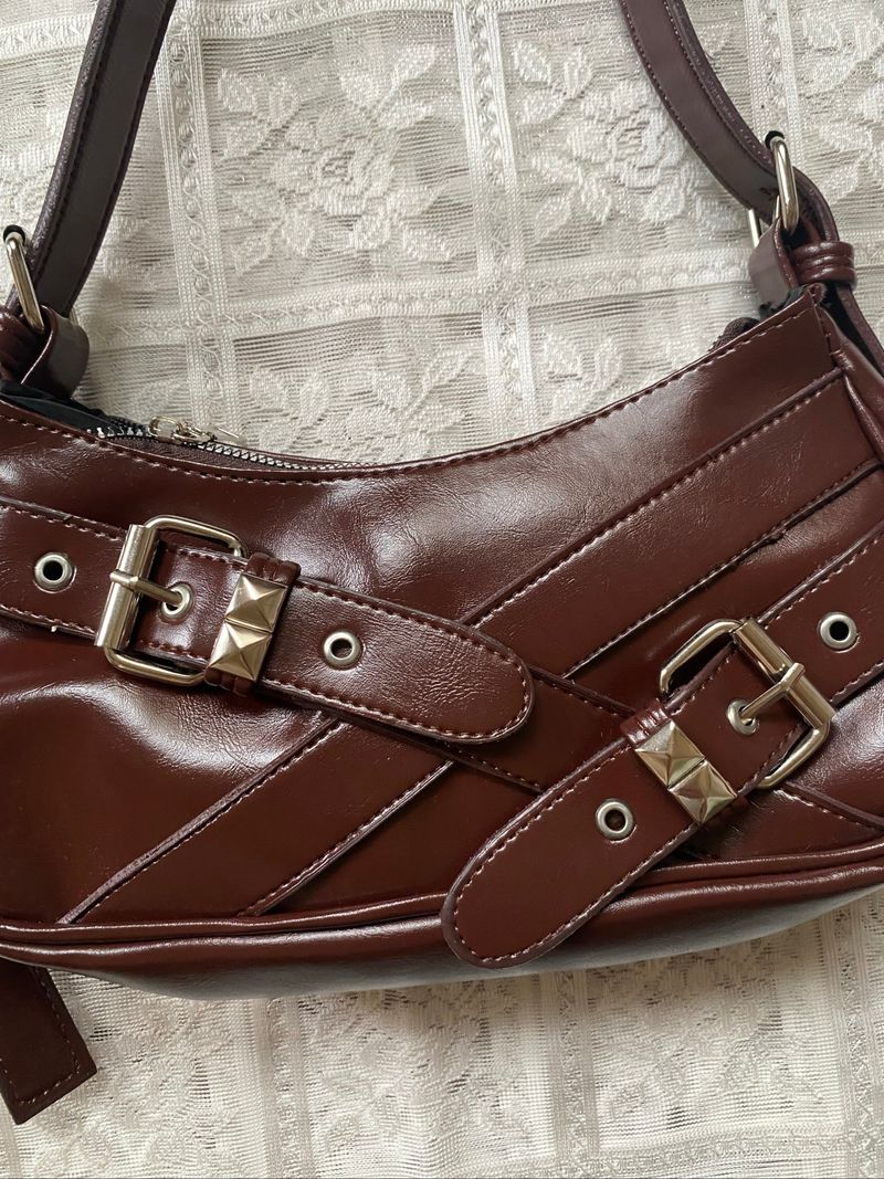 buckles brown shoulderbag, foto 2