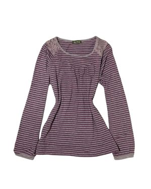 eco latch stripped purple lace top