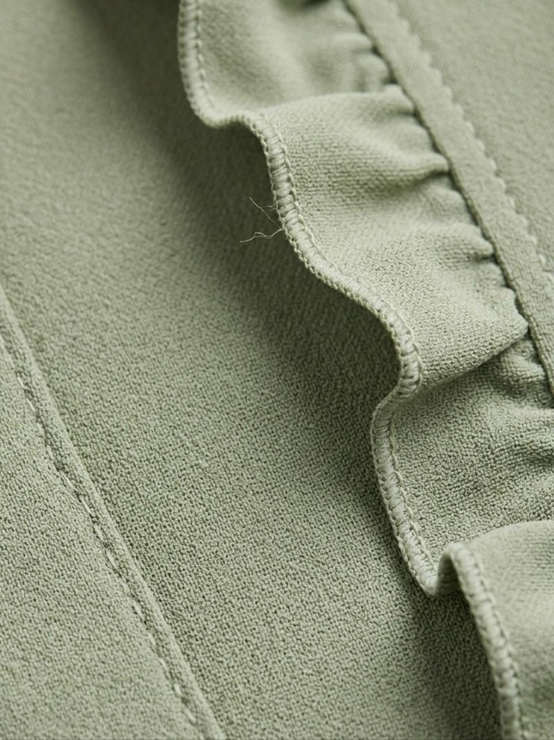 Sage Green Pleated Ruffle Blouse, foto 3
