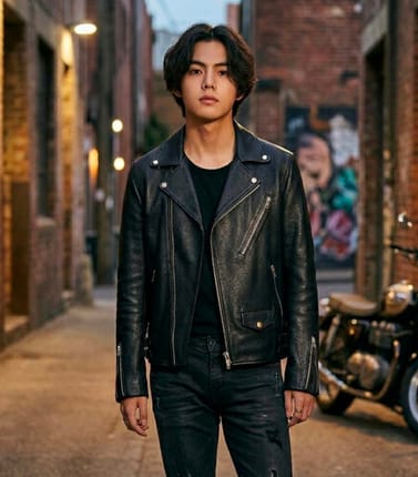 Jaket kulit asli ramones punk viva studio leather jacket