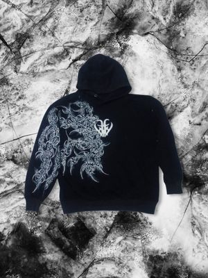 Reworked Hoodie—Handpainted Cybersigilism