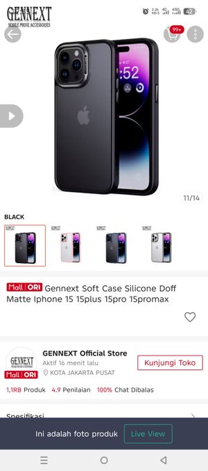 CASING IP15 BLACK GENNEXT