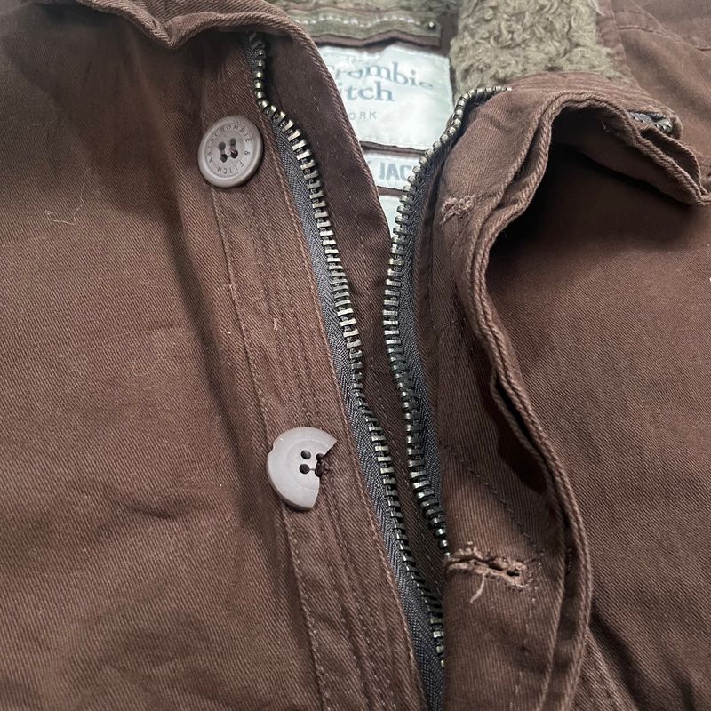 Abercormbie y2k heavy canvas lined sherpa jacket, foto 10