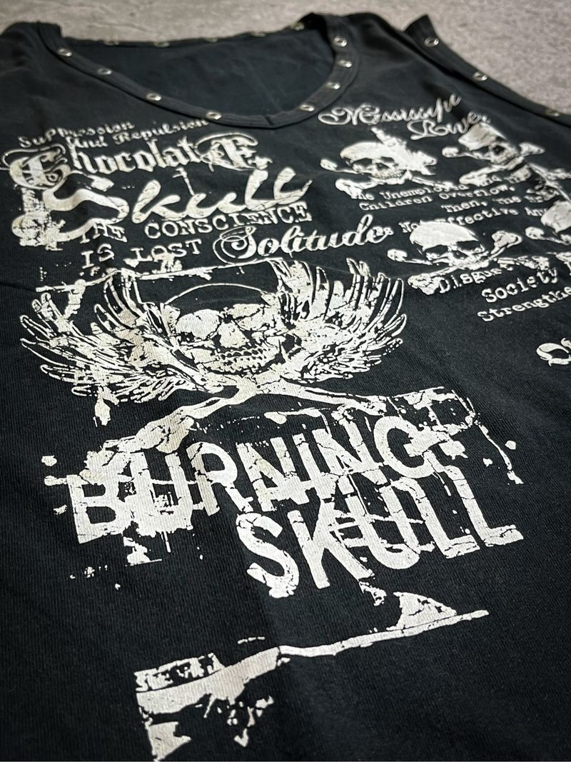 Burning Skull Graphic Poem Tanktop, foto 4