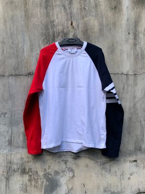 Thom Browne 4-Bar Striped Long Sleeve Tee