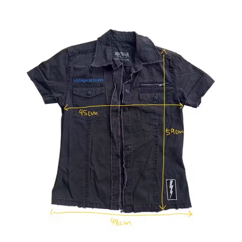 Grunge Denim Button Up, foto 4