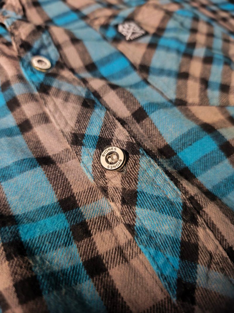BYONES BNS FLANEL (BIRU-HITAM-ABU), foto 6