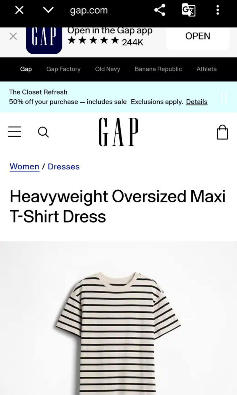 Gap oversized Maxi T-shirt dress, foto 10
