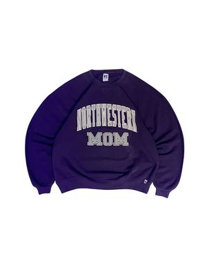 1990s Vtg Russell Athletic Northwestern Mom Faded Purple Swe