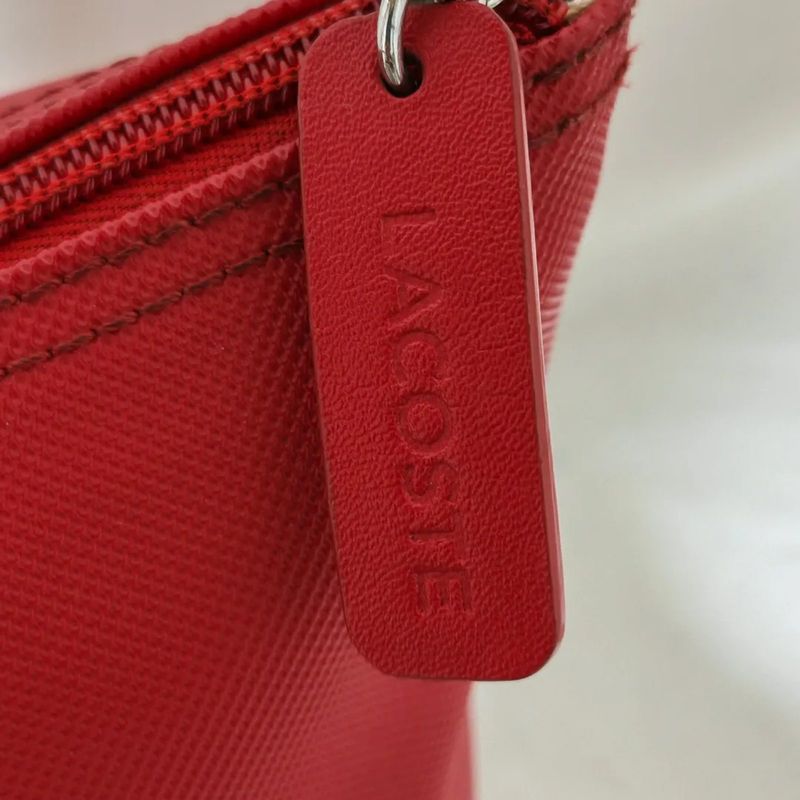 Lacoste Womens Red Zipped Tote, foto 5