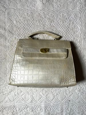 White Croco Embossed Bag