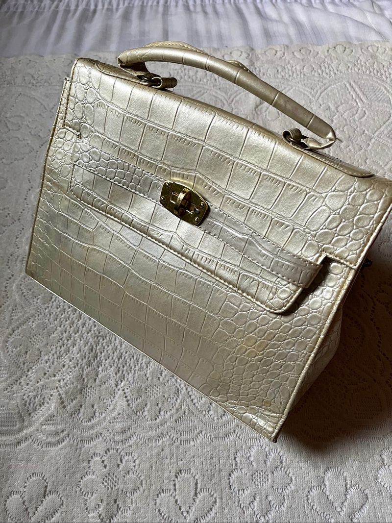 White Croco Embossed Bag, foto 3