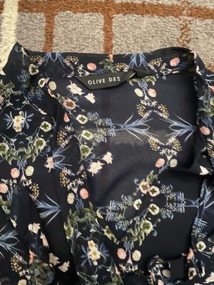 Olive des - Floral Chiffon Blouse with Ruffle & Tie Neck