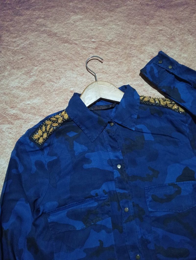ZARA TRAFALUC denim shirt second original, foto 3