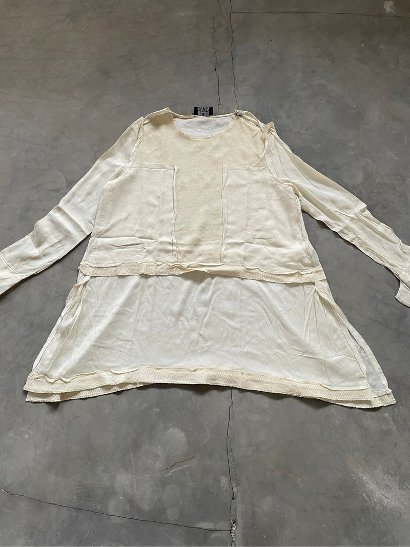 Rare Archive Lanvin Avant-Garde Layered Raw Edge Blouse, foto 10