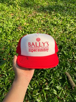 Vintage Hat Pria white red