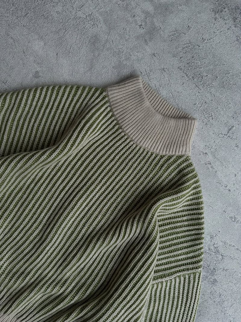 Rps knitwear basic textured pattern grandpa sweater, foto 3
