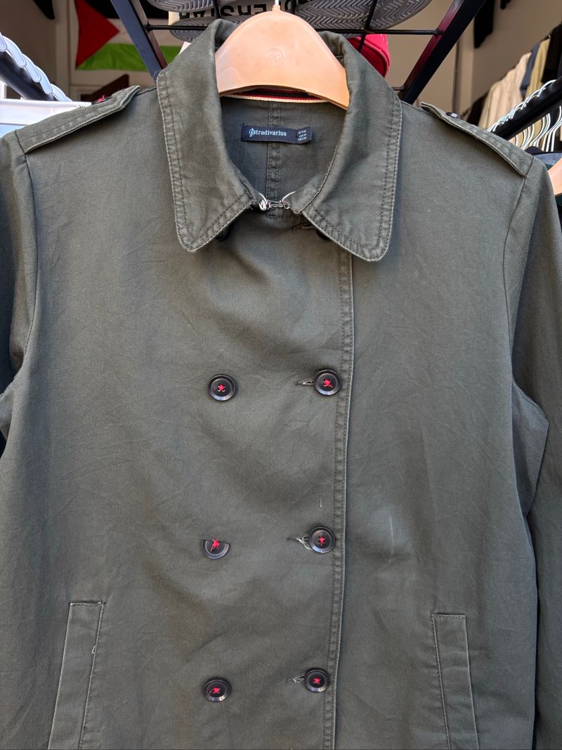 Stradivarius Green Army Military Napoleon Marching Jacket, foto 3