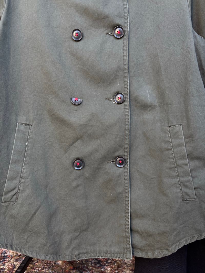 Stradivarius Green Army Military Napoleon Marching Jacket, foto 4