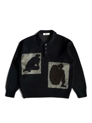 Mighty Bill boxy fit heavyweight acrylic wool knitted l/s po