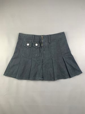 GF Jeans Black Pleated Pocket Zip Mini Skirt (30)