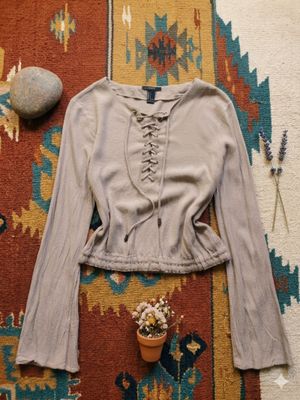 Forever 21 Fairy Y2K Crop top Wanita tan