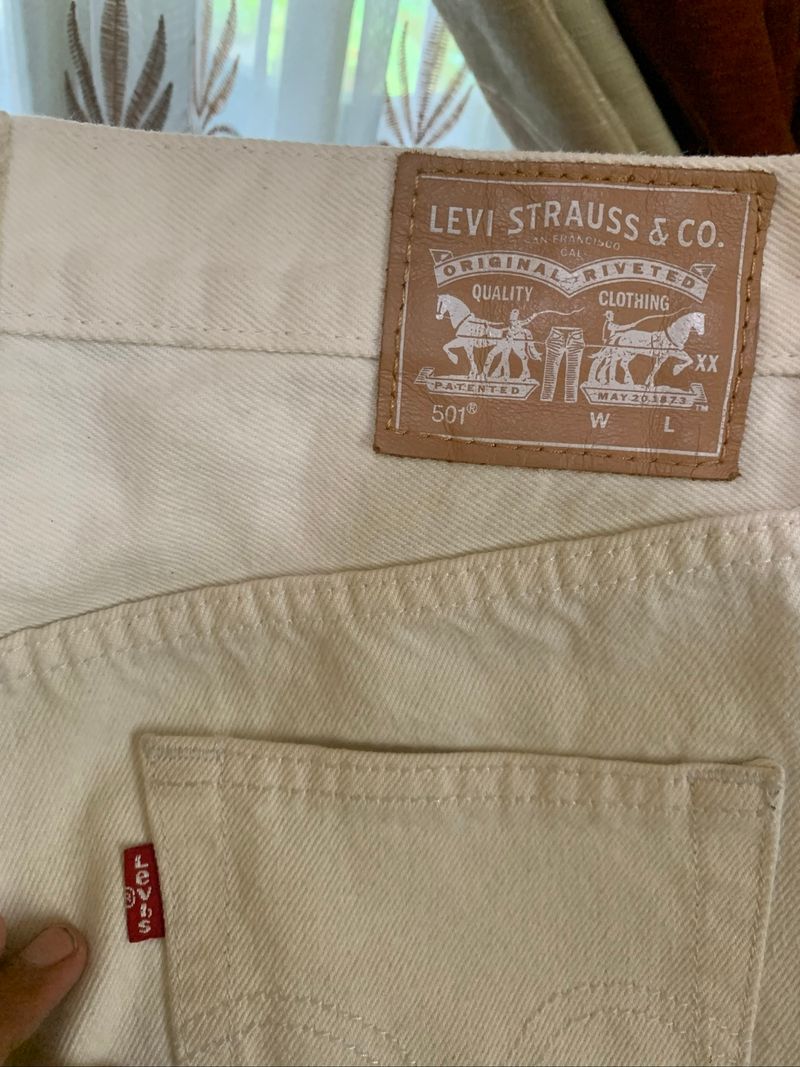 LEVIS 501 BUTTON FLY BLUE ACCENT BROKEN WHITE, foto 9