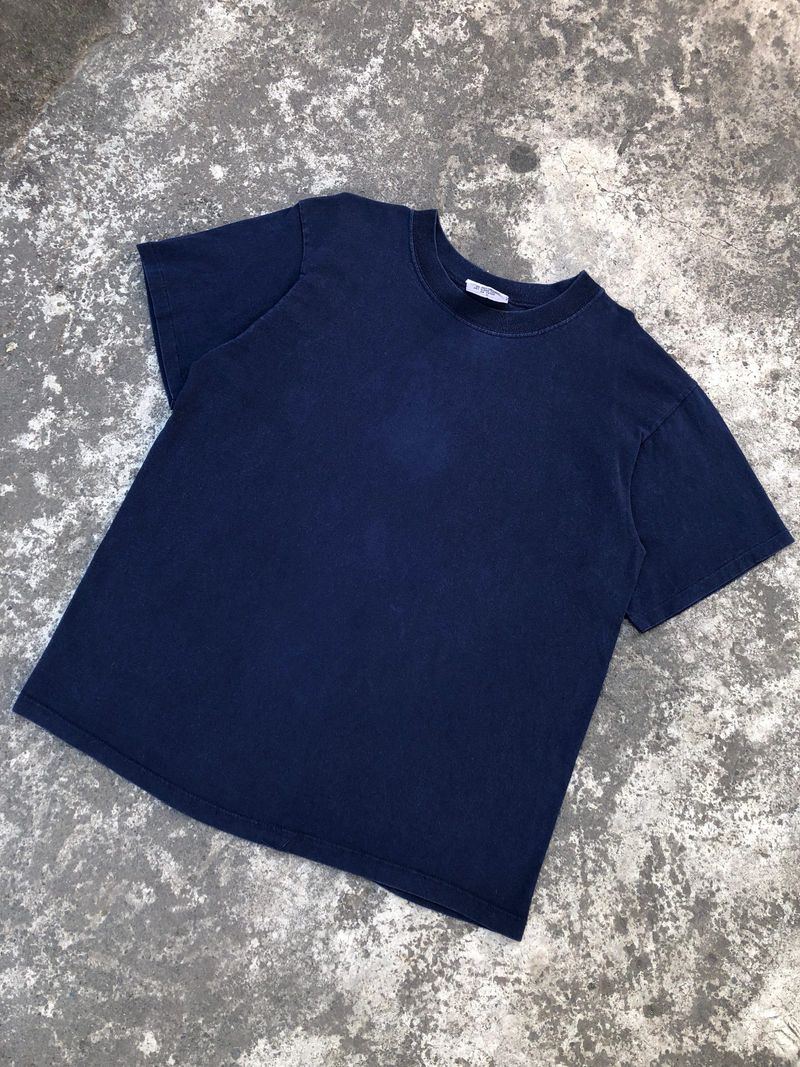 VINTAGE BLANK TEE NAVY TEBAL TAG 90s, foto 2